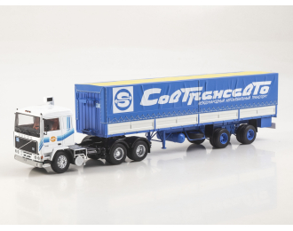 VOLVO F12 с полуприцепом Fruehauf Savoyarde Совтрансавто, белый / синий