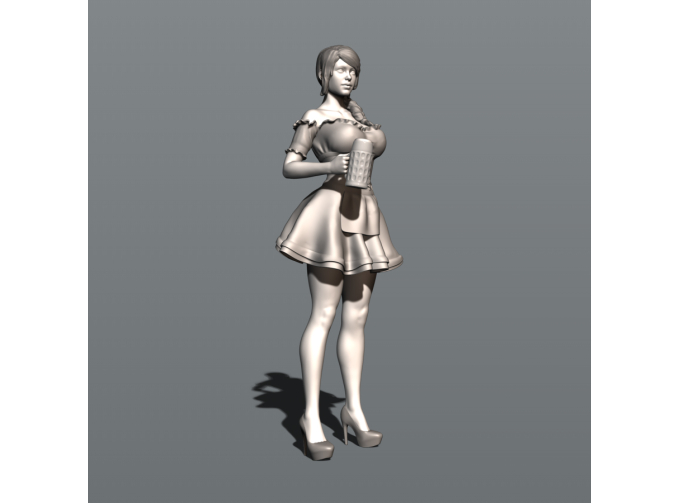 Фигура Официантка Октоберфест, окрашенная