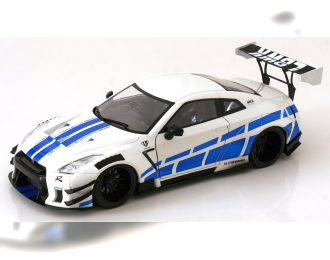 NISSAN GT-R R35 LBWK Body Kit Type 2 0 (2024), whitemetallic blau metal liv