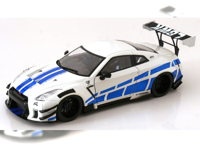 NISSAN GT-R R35 LBWK Body Kit Type 2 0 (2024), whitemetallic blau metal liv