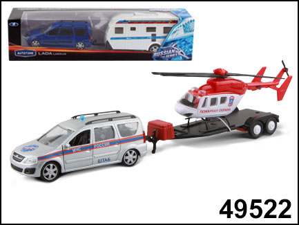 LADA Largus с вертолетом, МЧС, серебристый