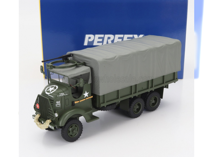 GMC 353 Afkwx Truck Bache Military Telonato 3-assi (the Red Bull) (1944), Military Green