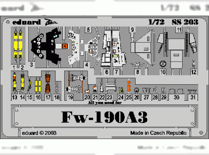 Цветное фототравление для Fw 190A-3