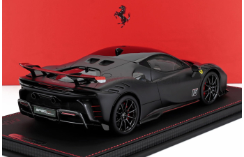 FERRARI Sf90 Xx Stradale N 16 Personal Car Charles Leclerc (2024) - Con Vetrina - With Showcase, Matt Black Red
