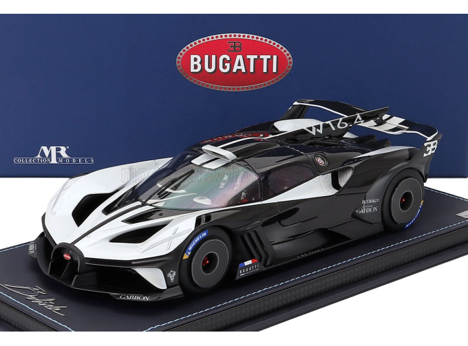 BUGATTI Bolide W16.4 8.0 Four-turbo 1850hp 500km/h (2020) - Con Vetrina - With Showcase, Quartz White Black