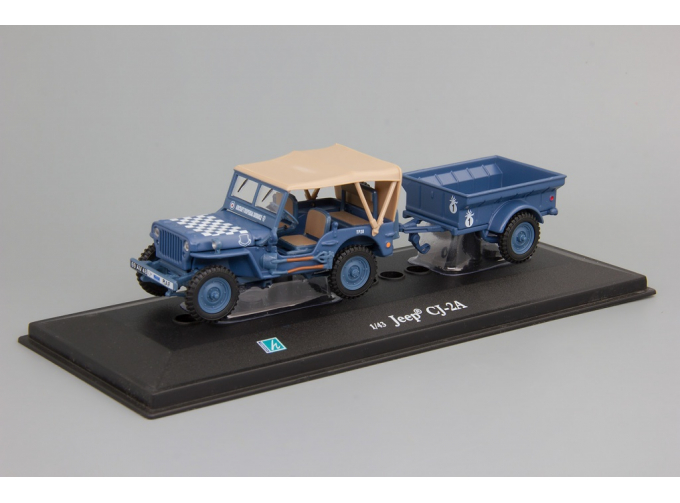 JEEP Willys CJ-2A с прицепом, blue