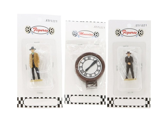 Набор фигурок Marty McFly, Doc & часы из фильма Назад в будущее