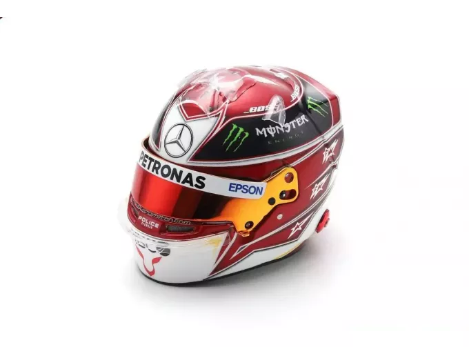 BELL HELMET Casco Helmet F1 Lewis Hamilton World Champion Team Amg Petronas W10 №44 2nd Usa Gp (2018), Red White