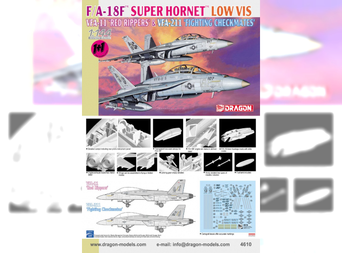 Сборная модель F/A-18F Super Hornet "LOW Vis" Vfa-11 "Red Rippers" & Vfa-211