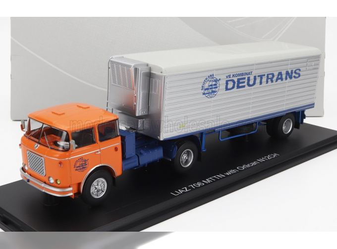 LIAZ 706 Mttn Truck Deutrans Transports (1978), Orange Blue Silver