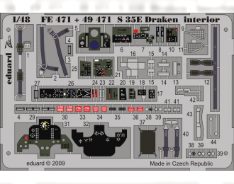 Цветное фототравление для S 35E Draken interior S. A.