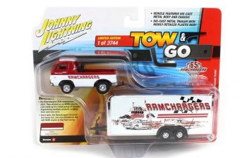 DODGE A-100 Pick-up с закрытым прицепом, красный/белый