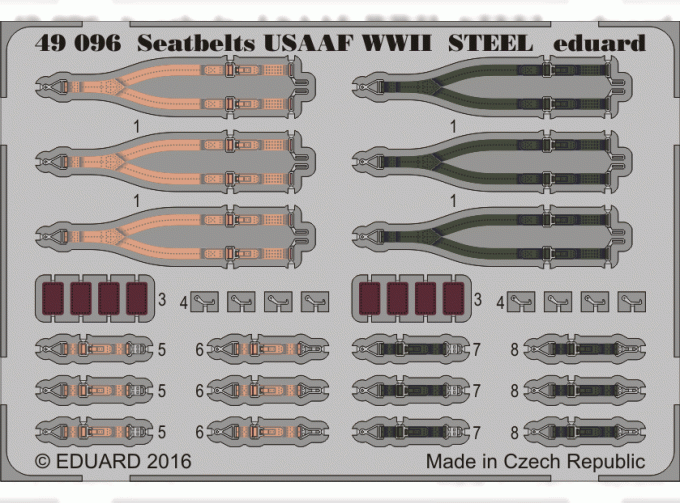 Фототравление Ремни USAAF WWII СТАЛЬ