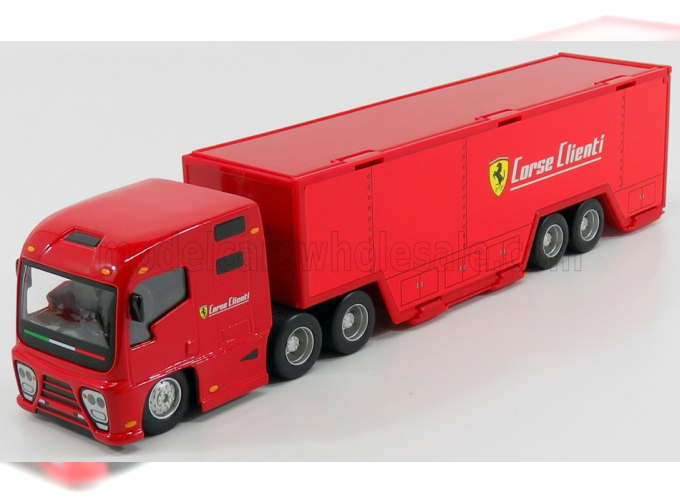 FERRARI Truck F1 Car Transporter Team Ferrari Corse Clienti With Set Fxx-k N10 (2015) + Figure Service Mobile Mechanic, Red