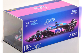 RENAULT F1 A523 Team Bwt Alpine F1 N 31 Season (2023) Esteban Ocon - Con Pilota E Vetrina - With Pilot And Showcase, Blue Black Pink