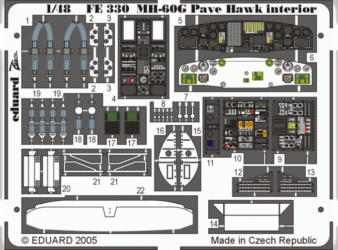 Цветное фототравление для MH-60G interior