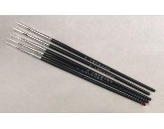 Кисть из синтетического волоса, черная, круглая №0