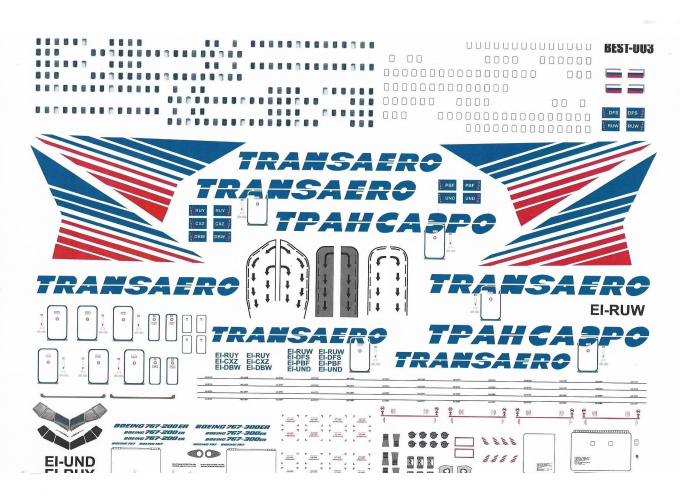 Декаль Boeng 757-300(200) Траснаэро (Звезда)
