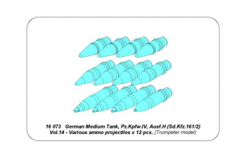 Фототравление для Panzer IV various 7,5 cm ammo projectiles x 12 pcs.