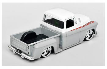 CHEVROLET Stepside Pick-Up Custom (1955), white / grey