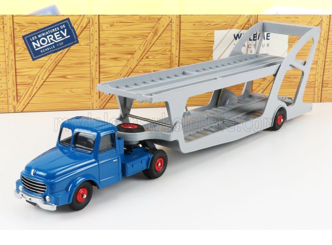 WILLEME Lc610 Truck Car Transporter Bisarca (1950), Blue Silver