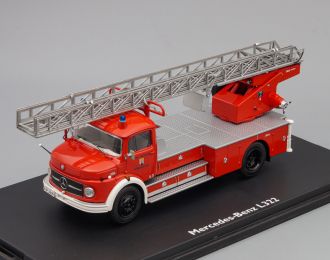 MERCEDES-BENZ L322 Feuerwehr mit Drehleiter Metz DL 22, red