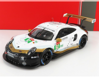 PORSCHE 911 991 Rsr 4.0l Flat-6 Porsche Gt Team №92 24h Le Mans (2019) M.Christensen - K.Estre - L.Vanthoor, White Black Gold