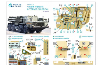 3D Декаль интерьера кабины БМ-30 Смерч (Meng)
