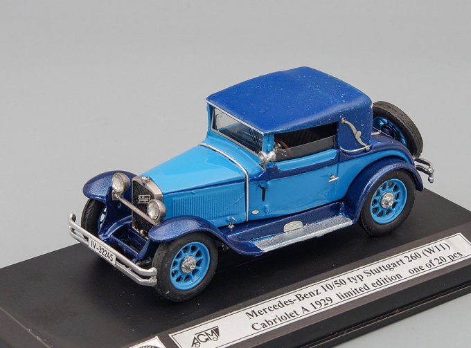 MERCEDES-BENZ 10/50 typ Stuttgart 260 (W11) Cabriolet A (1929), blue