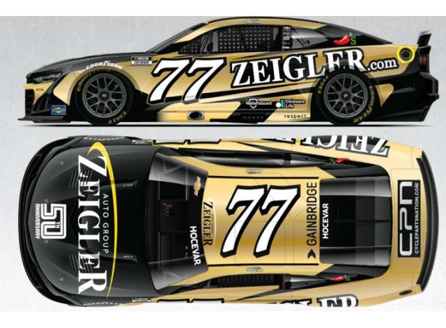 Chevrolet #77 Carson Hocevar *Zeigler 50th Anniversary*, gold/black 2025
