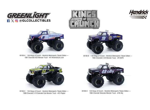 Набор из 4-х моделей Kings of Crunch- *Hendrick Motorsports