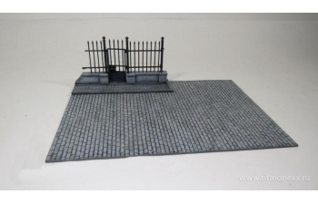 Сборная модель Мостовая с металлической парковой оградой