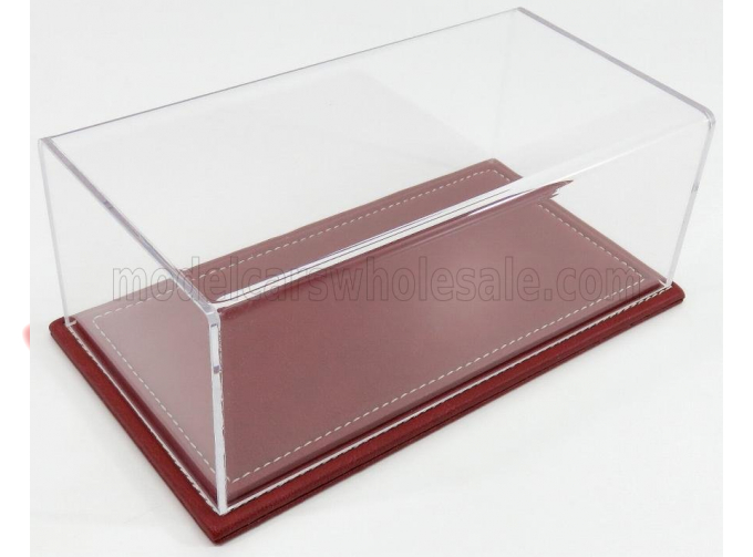 VETRINA DISPLAY BOX Maranello Base In Pelle - Leather Base Bordeaux - Lungh.lenght Cm 23 X Largh.width Cm 12 X Alt.height Cm 8.5 (altezza Interna 7.7 Cm ), Plastic Display