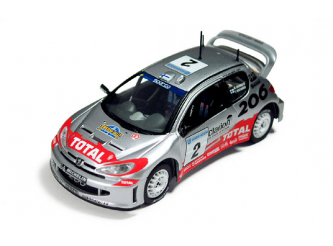 PEUGEOT 206 WRC #2 Winner Sweden (2002), silver
