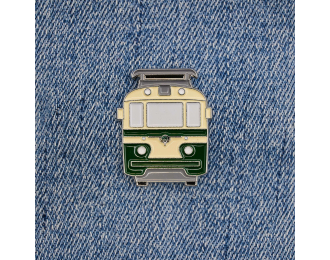 Значок "ЛМ-57", бежевый / зеленый