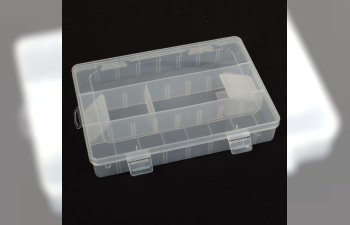Прозрачный пластиковый ящик (с 24 ячейками) 19х12.5х4см