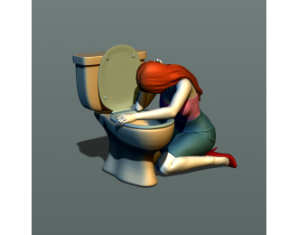 Фигура Пьяная женщина, окрашенная