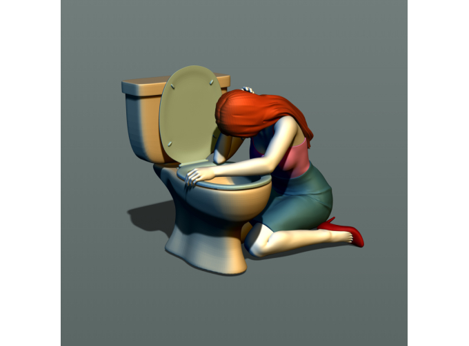 Фигура Пьяная женщина, окрашенная