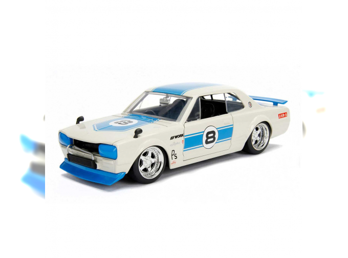 NISSAN Skyline Gt-r Kpgc10 N 8 Custom (1971), White Blue