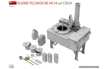 Сборная модель солдаты и небольшая полевая кухня / Crew Military Kleine Feldkuche Hf.14 1945