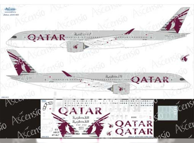 Декаль для airbu A350-900 (Qatar Airlines)