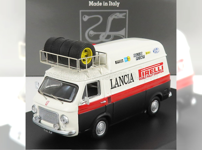 FIAT 238 Van Tetto Alto Con Portapacchi - High Roof With Rack - Assistenza Rally Lancia (1973), White Red Black