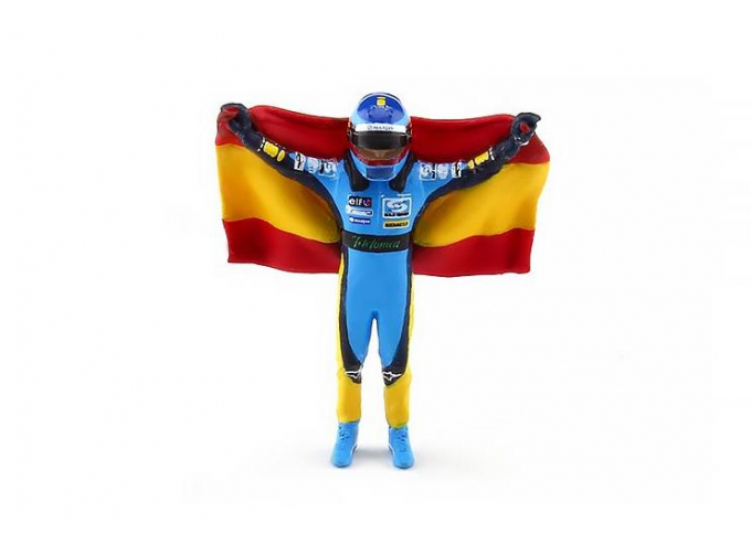 Фигура Фернандо Алонсо с флагом Испании Ferrari F1 Legends