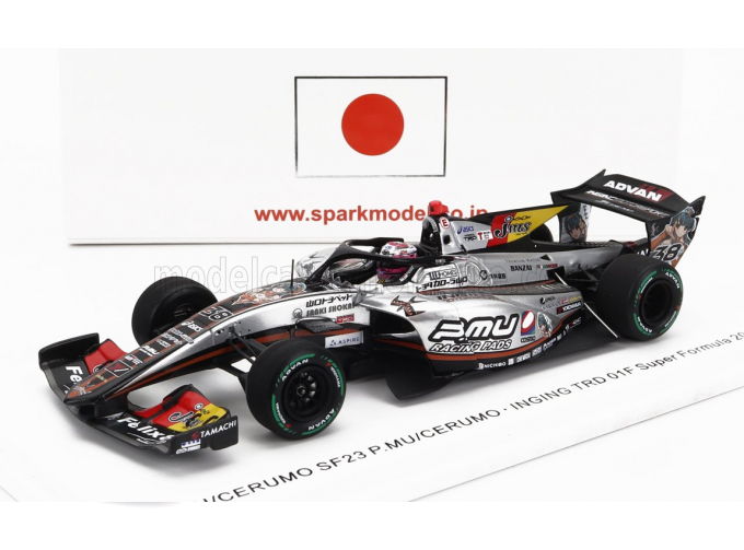 DALLARA Sf23 Toyota Trd01f Team P.mu/cerumo Inging №38 Super Formula Season (2023) Sho Tsuboi, Silver