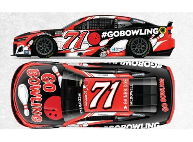Chevrolet #71 Michael McDowell *Go Bowling*, white/red/black 2025