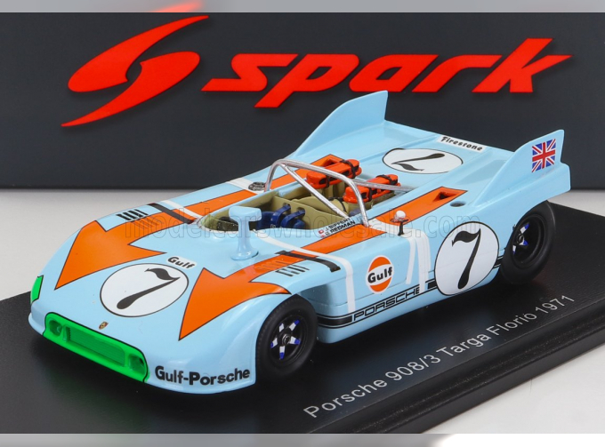 PORSCHE 908/3 Spider N7 Targa Florio (1971) J.Siffert - B.Redman, Light Blue