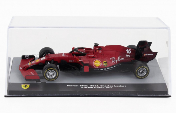 FERRARI F1 Sf21 Team Scuderia Ferrari Mission Winnow N 16 2nd Silverstone British Gp (2021) Charles Leclerc - Con Vetrina - With Showcase, Red Black