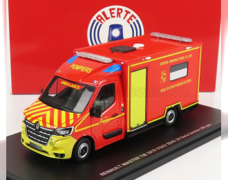 RENAULT Master Van Vsav Sdis 28 Vehicule De Secours Et D'assistance Aux Victimes Sapeurs Pompier (2019), Red Yellow