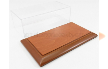 VETRINA DISPLAY BOX Molsheim Base In Legno - Wood Cherry Base - Lungh.lenght Cm 23 X Largh.width Cm 12 X Alt.height Cm 8.5 (altezza Interna 8.0 Cm ), Plastic Display