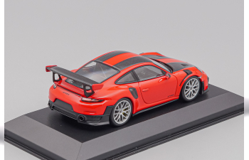 PORSCHE 911 991-2 Gt2 Rs Weissach Package 2018 - Silver Rims, Red Black